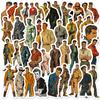50 Retro Character Cool Male Doodle Stickers Diy Luggage Notebook Stickers