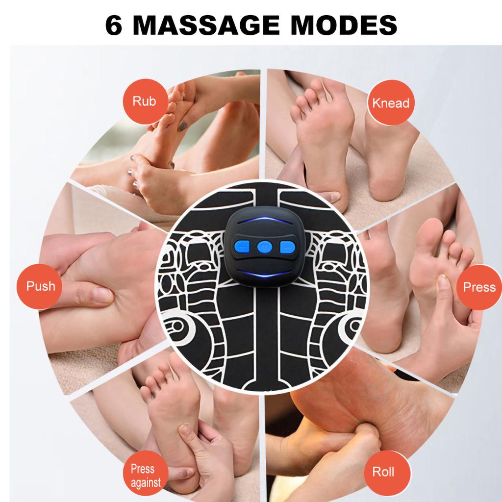EMS Pulse Foot Massage Pad Muscle Pain Fatigue Relief Foot Massager (Battery Type)