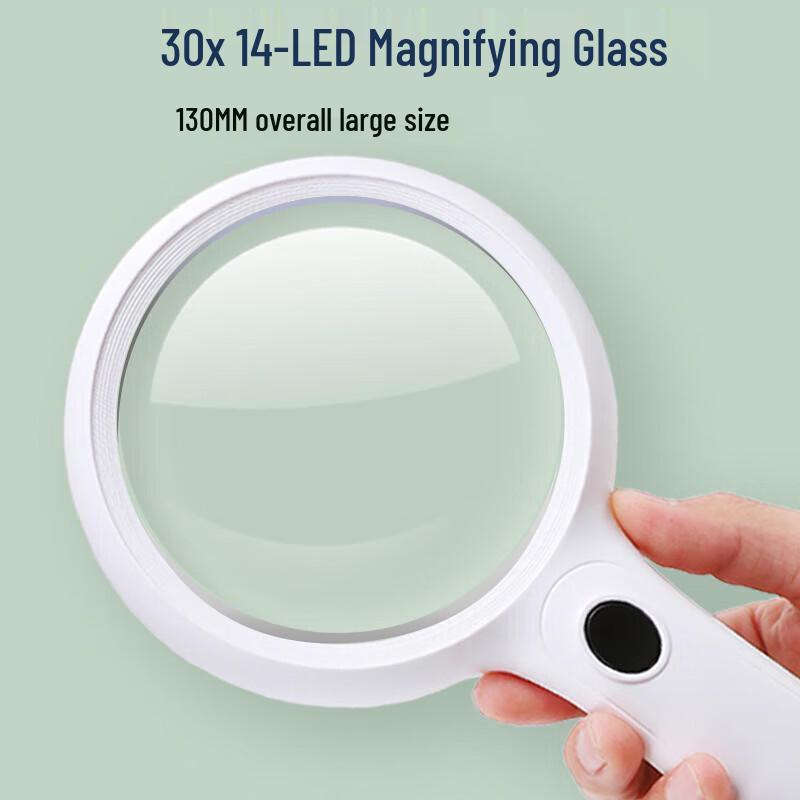 Chuda 30X Large Handheld Magnifier with LED Lights