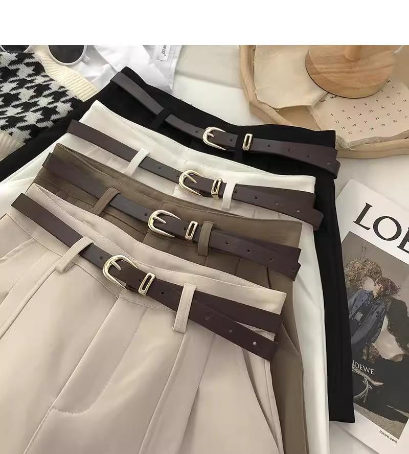 Women's High-Waist A-Line Wide-Leg Retro Shorts - Spring 2025 Korean & Hong Kong Style