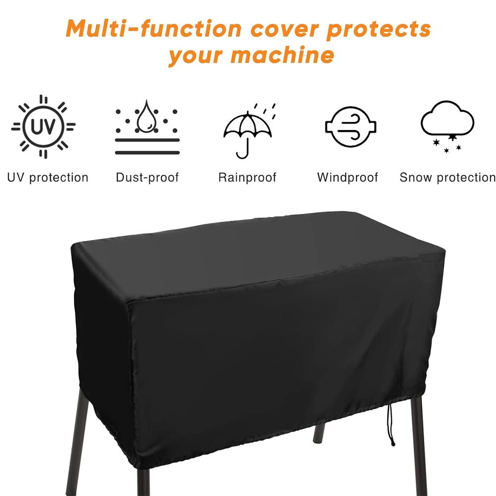 Black Silver Patio Cover for Burner Cover Stove Waterproof Cover 34.5 X 16 X 16 Inches