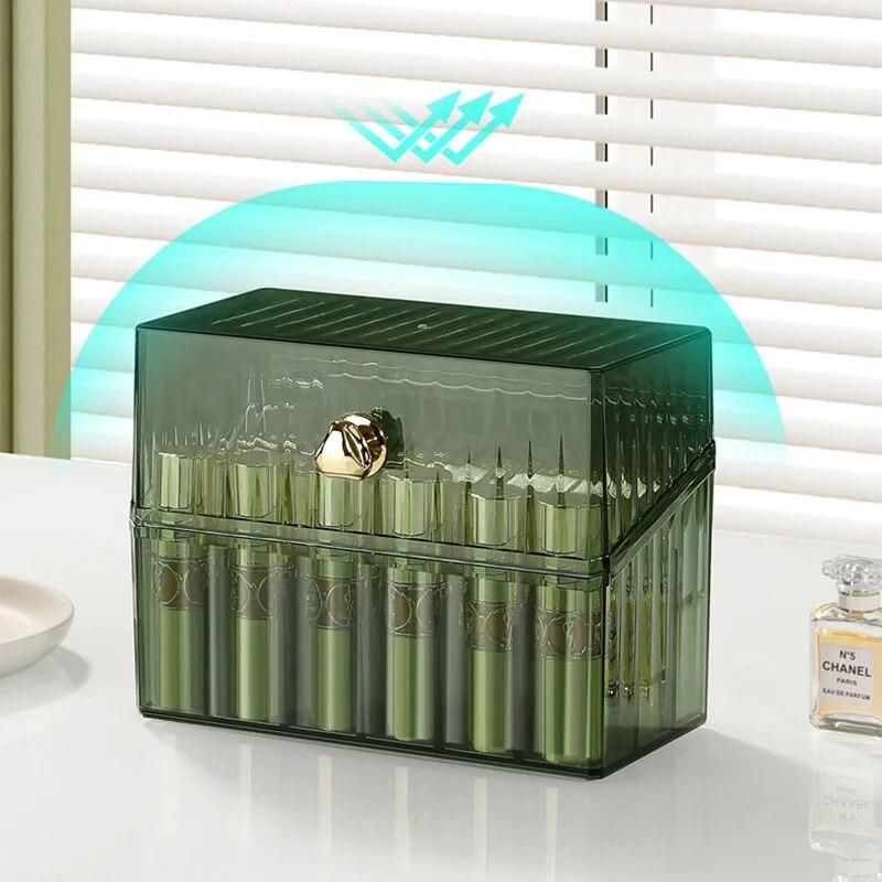 Dust-proof Acrylic Lipstick Storage Box 18 Grid Lipstick Case Makeup Organizer Cosmetics Nail Polish Holder