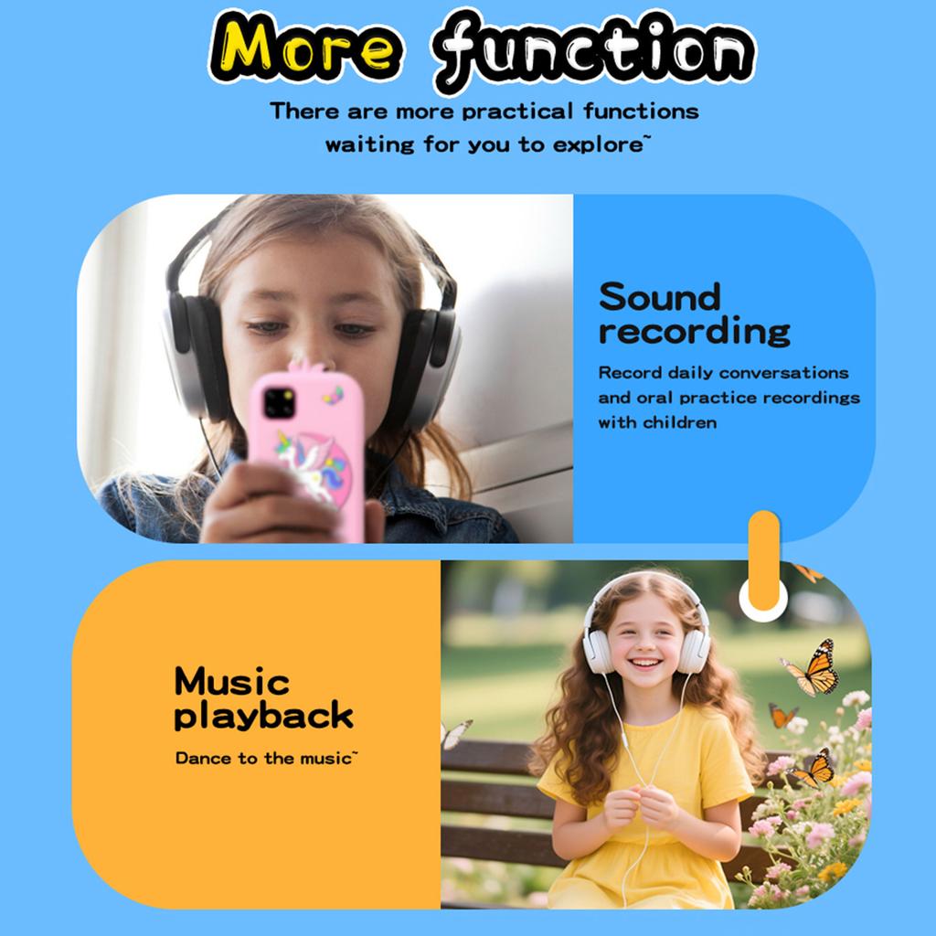 2.8-Inch Touchscreen Kids Smart Phone with Games Camera MP3/MP4 Player Built-in 32GB Memory Kids Smartphone Toys Kids MP3 Player