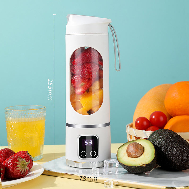New Household Charging MINI Crushed Ice Electric Juicer Powerful Motor 450ML Large Capacity Digital Display Juice Cup