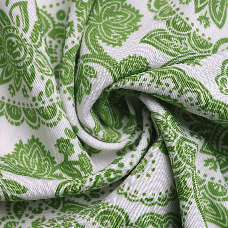 2026 Summer Boho Paisley Print Long Skirt with Elastic Waist and Tassel Drawstring