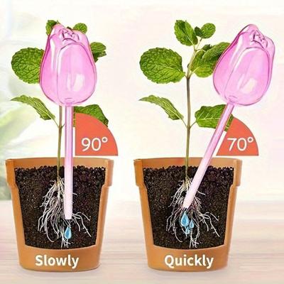 Tulip Plant Watering Globes Planter Insert Self Watering Bulbs Clear Tulip Automatic Watering Spikes for Indoor Outdoor Plants