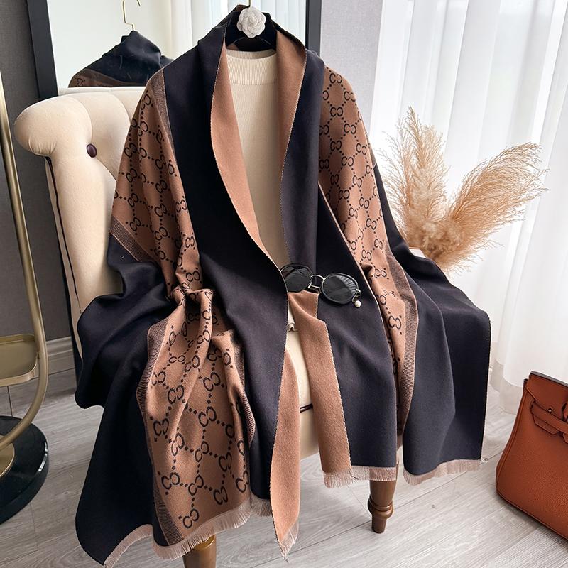 Winter Warm Cashmere Scarf for Women Luxury Pashmina Blanket Thick Shawl Wrap Neckerchief Fashion Bufanda Echarpe Poncho 
