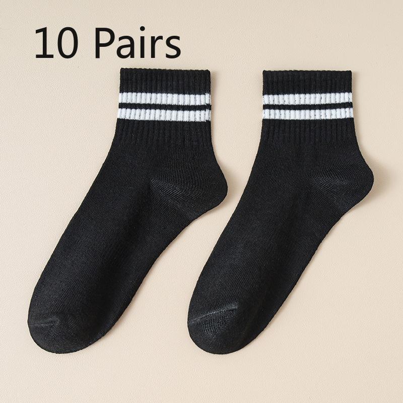 10 Pairs of Female Spring and Autumn Leisure Lovely Sports Parallel Bars Students Sweat In The Tube Socks