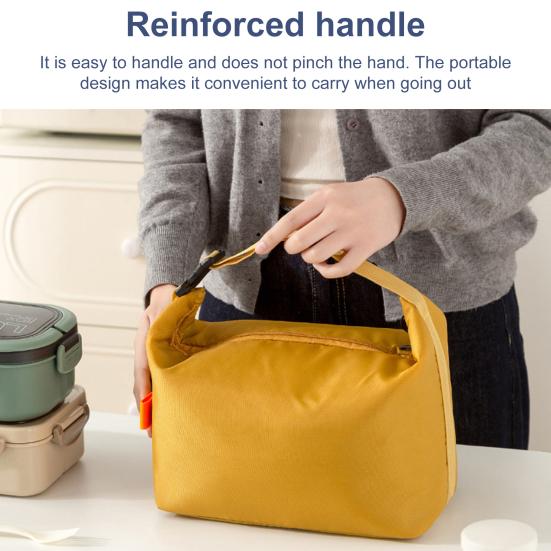 Lunch Box Bag Zipper Closure Large Capacity Waterproof Easy To Clean Lightweight Portable Bento Bag Insulation Pouch