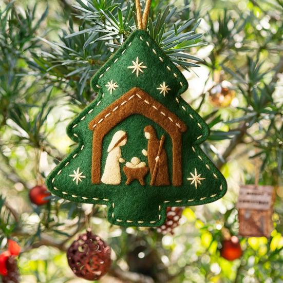 Handmade Felt Christmas Tree Ornament Us 250th Anniversary Felt Ornament Embroidery Xmas Tree Decoration