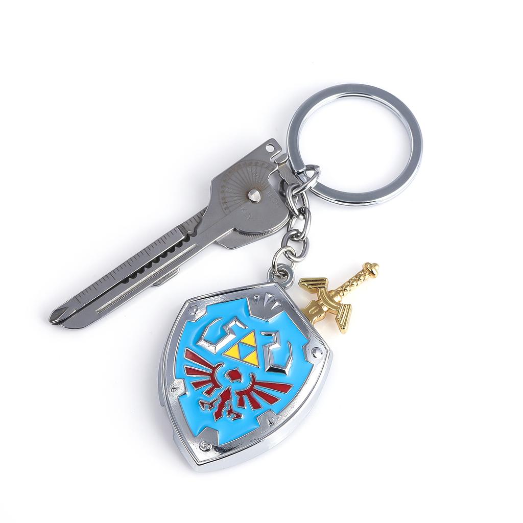 Game Sword And Shield Keychain Pendants Series Hylian Shield Master Sword Metal Pendant Game Peripheral Cosplay Props