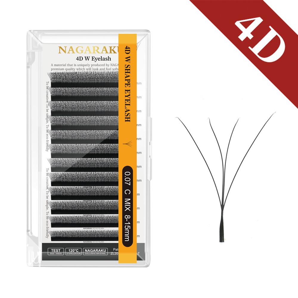 NAGARAKU Floração Automática Formato W Bloom 3D 4D 5D 6D 7D 8D Cílios Pré-feitos em Leque Velocidade Extensões de Cílios Naturais Macios Leves Cheios Densos