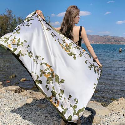 Silk Scarf, Versatile For Women's Travel, Long And Thin, Suitable For Spring And Summer Sun. Silk Scarf, Mother's Shawl Scarf