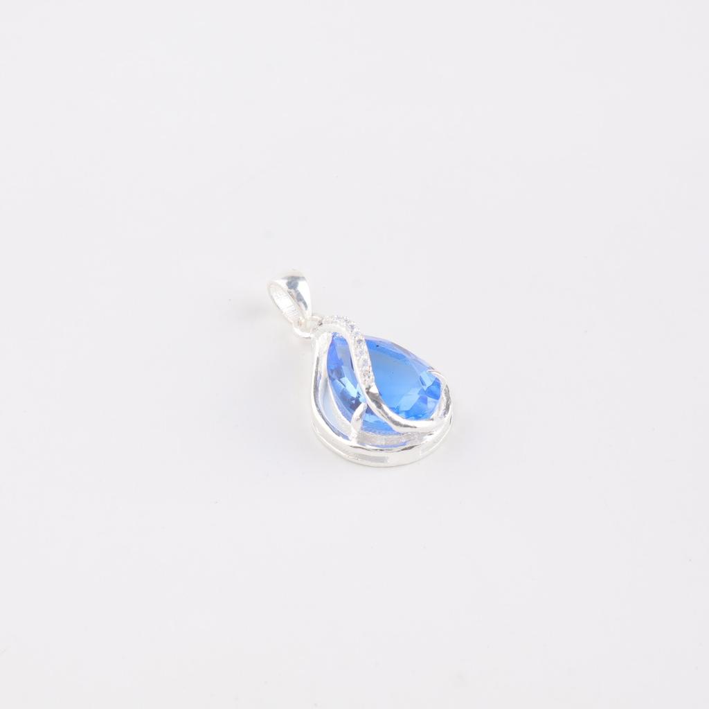Natural Tanzanite Gemstone Zircon Pendant  925 Solid Silver Jewelry Women Gift CZP-7-18