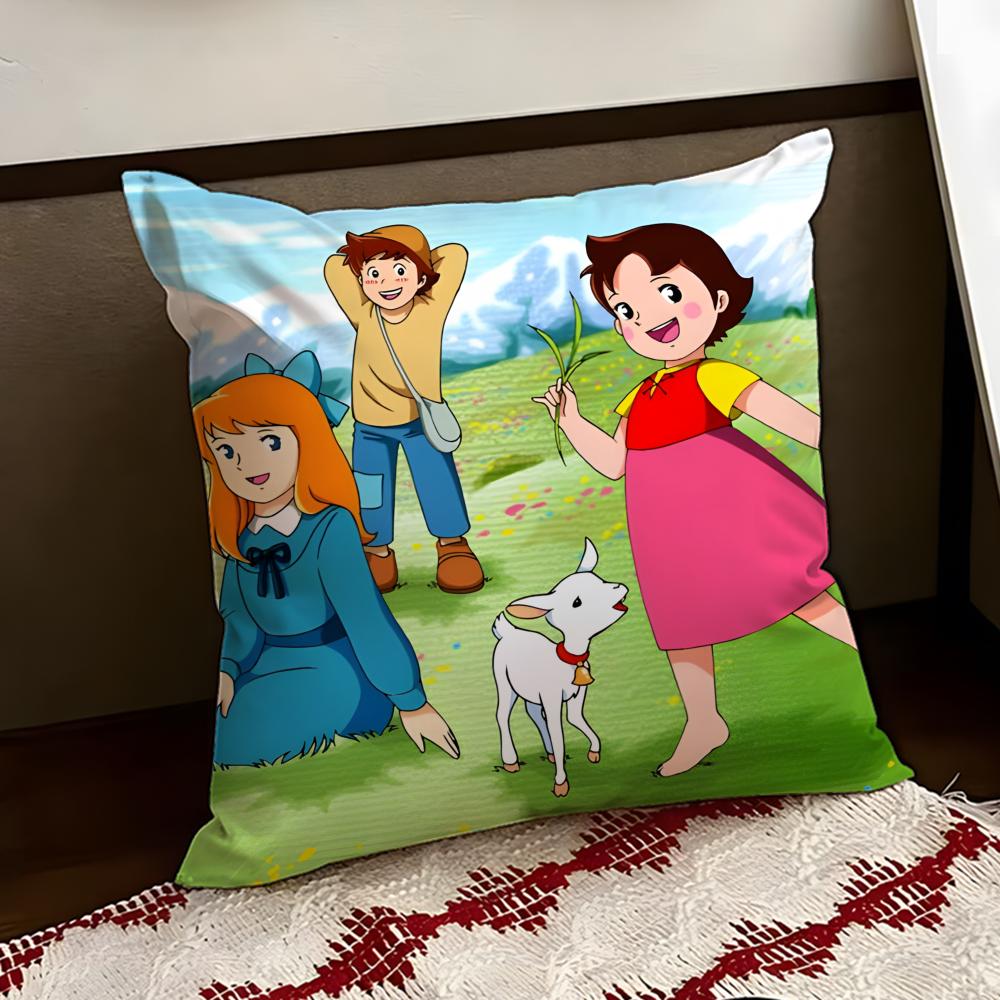 Cute HHeidi Girl of the AAlps Cushion Cover Reversible Soft Durable Pillow Cover Home  Car MultiScene Use for Daily Comfort