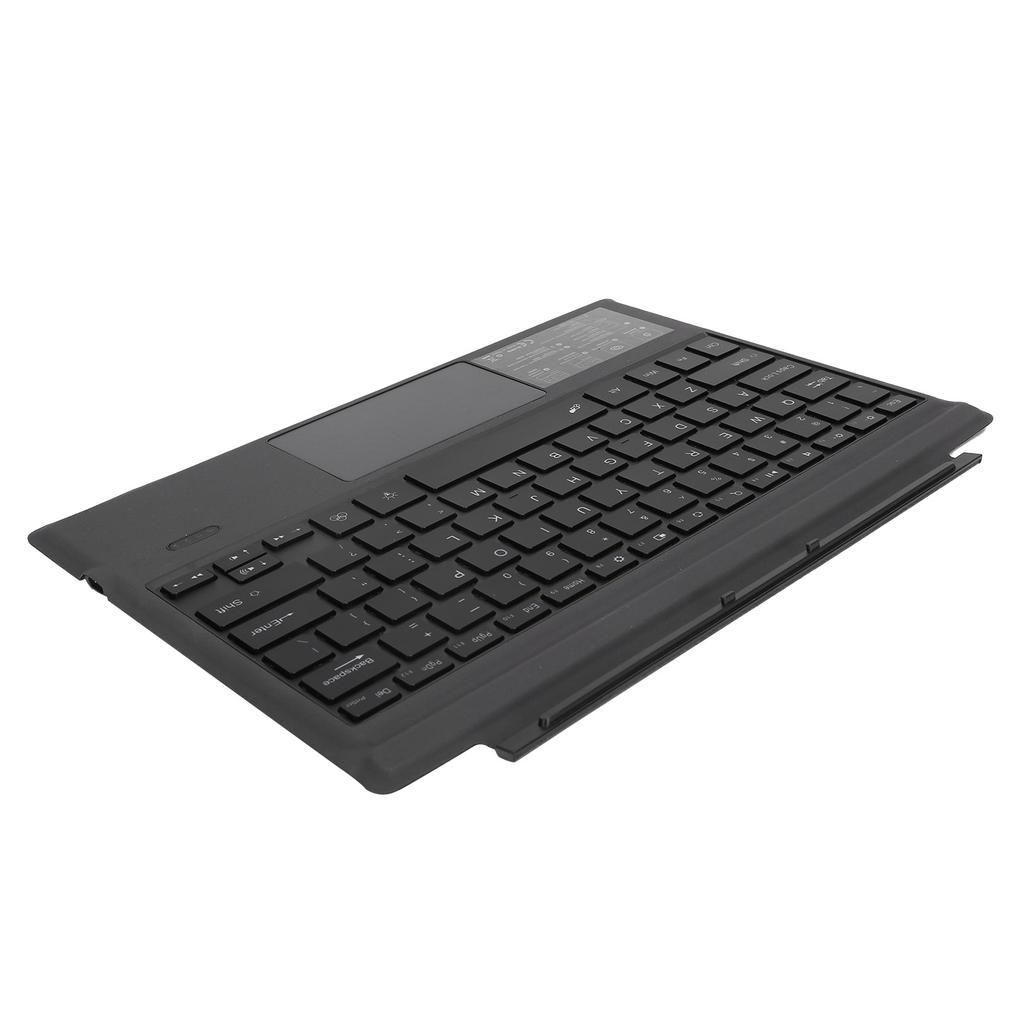 Wireless Bluetooth Keyboard Portable Detachable 7 Color LED Backlit with Toucpad 1089‑D Black
