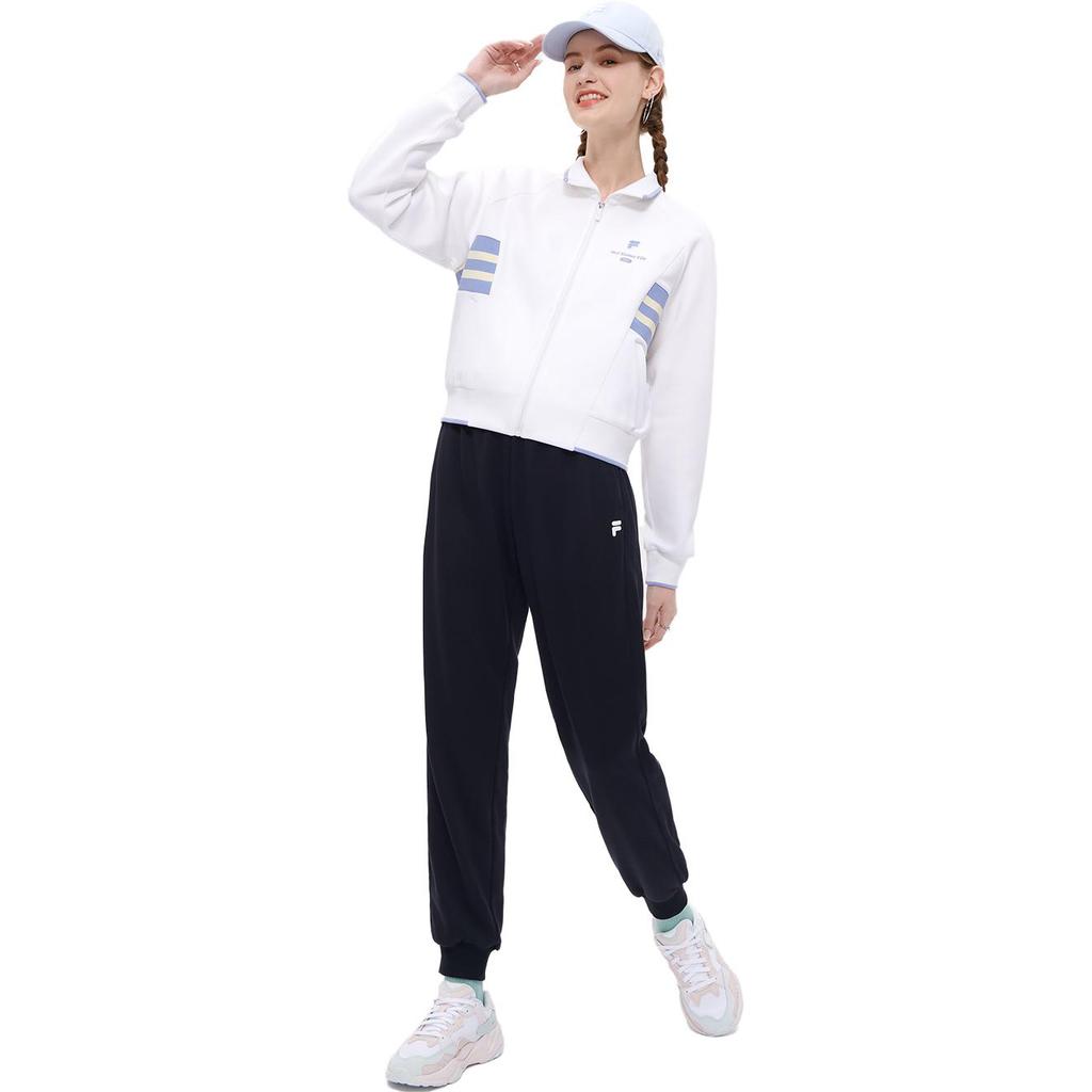 Fila Fusion 2023 French Style Autumn New Short Stand Collar Fashion Casual Jacket Women Tops Standard-White T11W333501F-WT