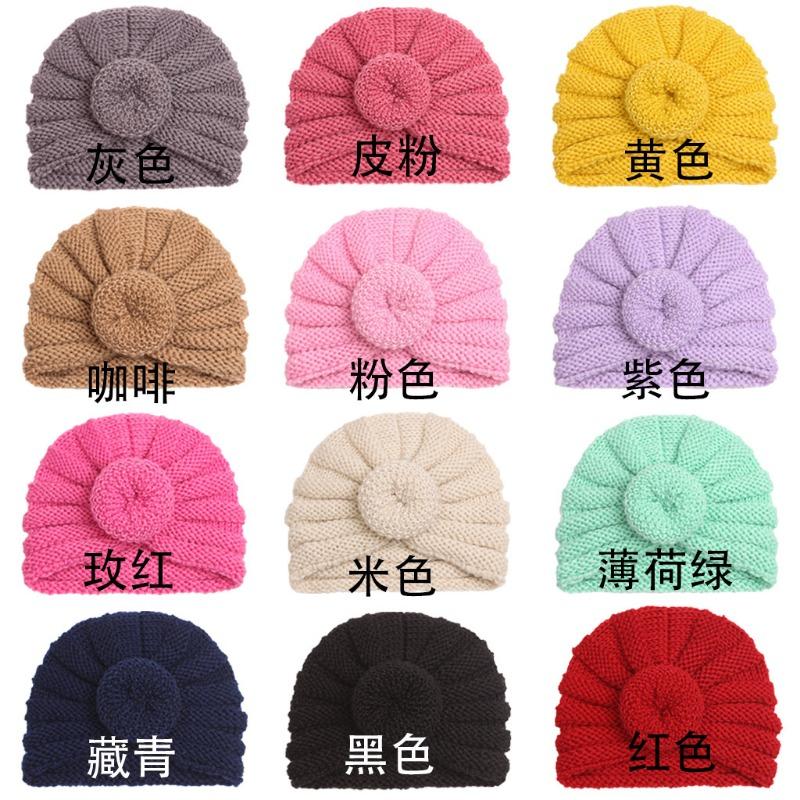 

New baby donut wool hat in autumn and winter, children s warm wool pullover hat, baby hat