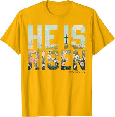 Vintage He Is Risen Boho Easter Christian Jesus Unisex T-Shirt