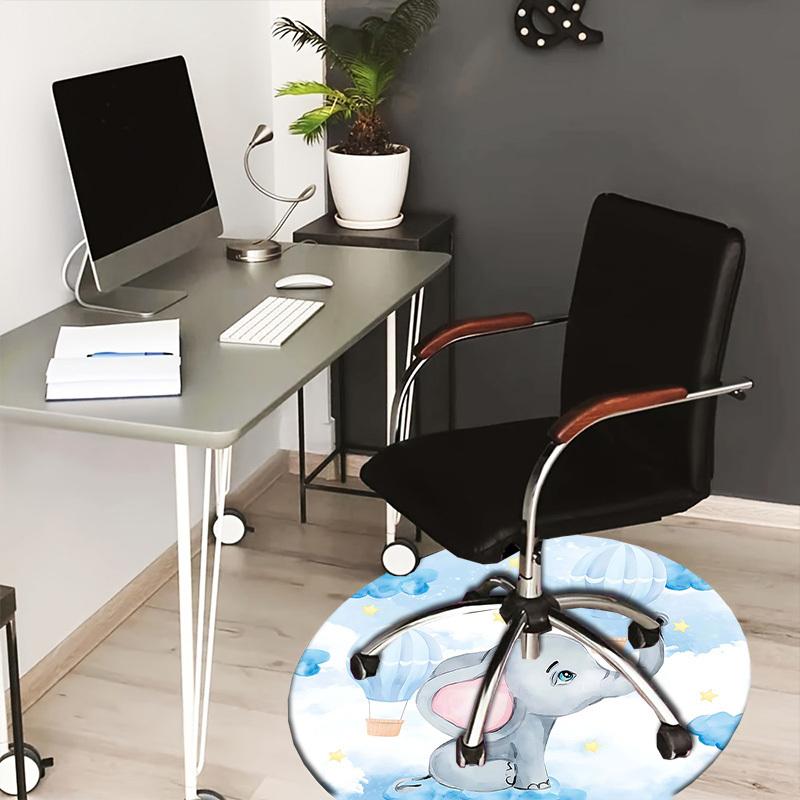 1PC Elephant Clouds Non-Slip Floor Round carpet, Office, family, bedroom, Large Area Rug Indoor Rugs,  Durable Polyester-Z0405