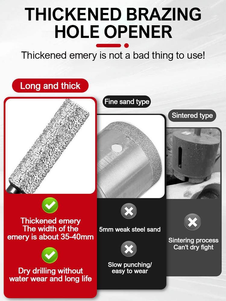 6mm-12mm Dry Diamond Drill Bits Set,Vacuum Brazed Core Drill Bit Kit Quick Change Hex Shank for Porcelain Granite Tile Marble