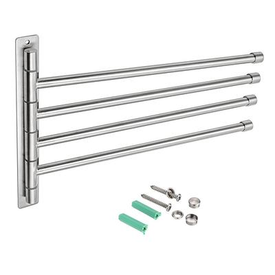 Sumnacon Towel Towel Swing Bathroom Towel Stainless Wall Matte Stainless Steel Hanger, Rack, Arm, Bar, Steel, Mounted, Space-Saving, (L, Silver)