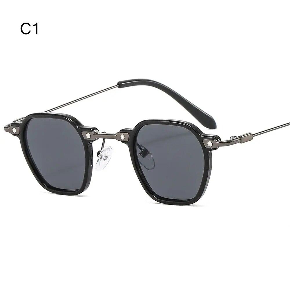 

Модные солнцезащитные очки в маленькой многоугольной оправе цвета океана для женщин и мужчин, солнцезащитные очки в стиле ретро, ​​панк, винтажные авангардные оттенки в стиле хип-хоп