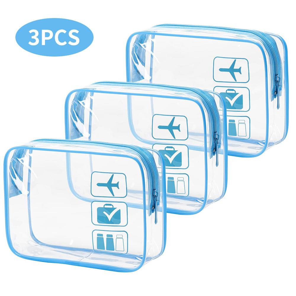 Transparent Waterproof Storage Bag 3pcs Travel Convenient Toileting Bag Minimalist Makeup Bag Pvc Transparent