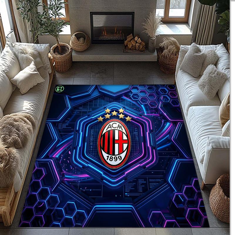 AC Mailand Bedruckter Flanell Teppich Rutschfest Weicher Polyester Boden Teppich Indoor Dekor Matte für Schlafzimmer Wohnzimmer Sofa Spielzimmer Heimdekoration