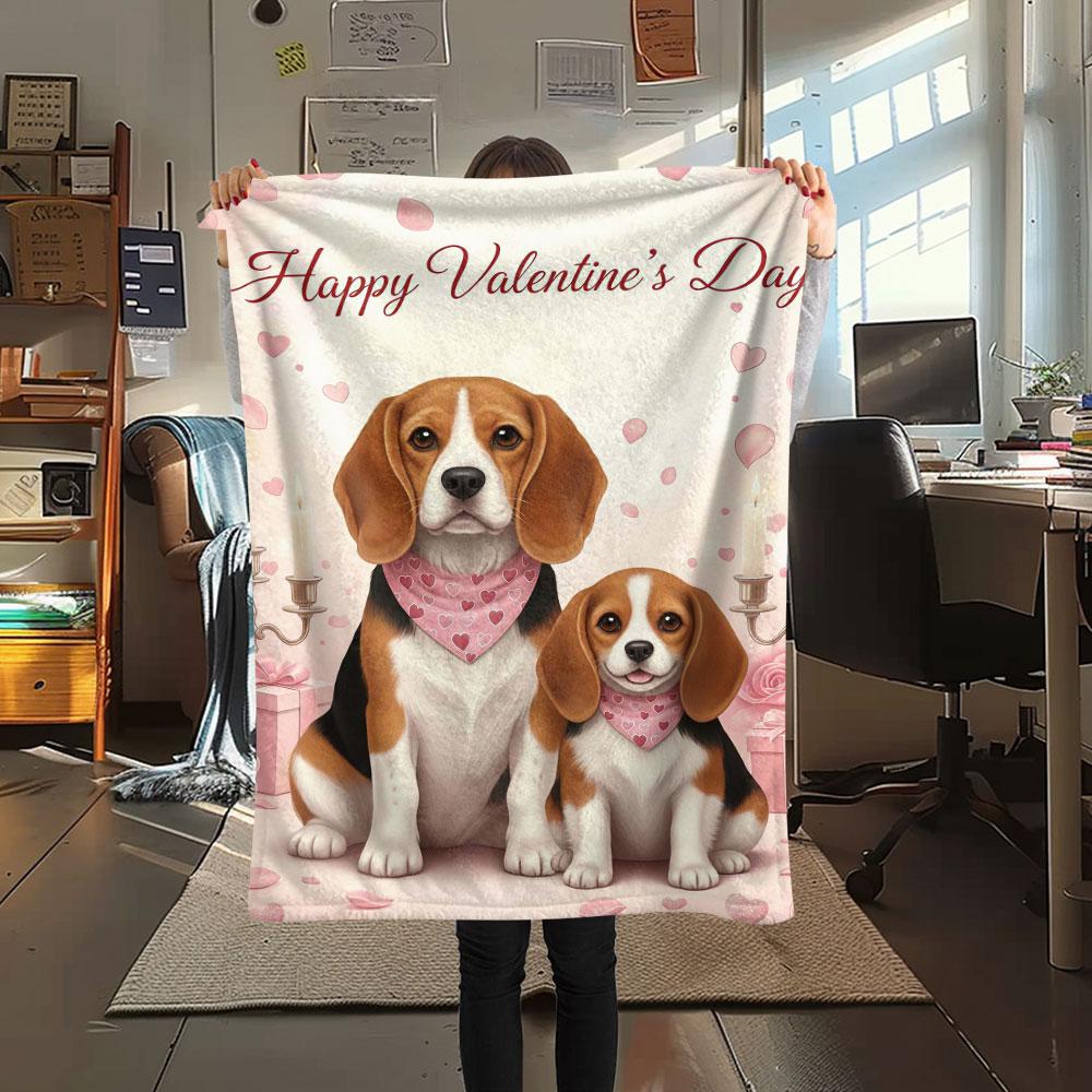 1Pc Cutetwodogs Print Flannel Blanket, High quality Comfortable for All Seasons, Home Decor, Warmth and Comfort, Perfect for Christmas Gifts