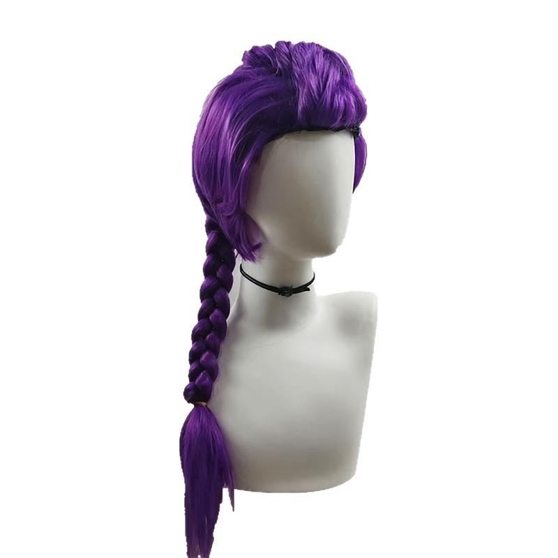 Purple Pre-Braided Cosplay Wig with Fluffy Yaki Texture 105 Cm