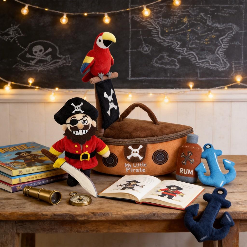 Pirate Ship Plush Toy Set For Kids And Adults Soft Waterresistant Character Dolls