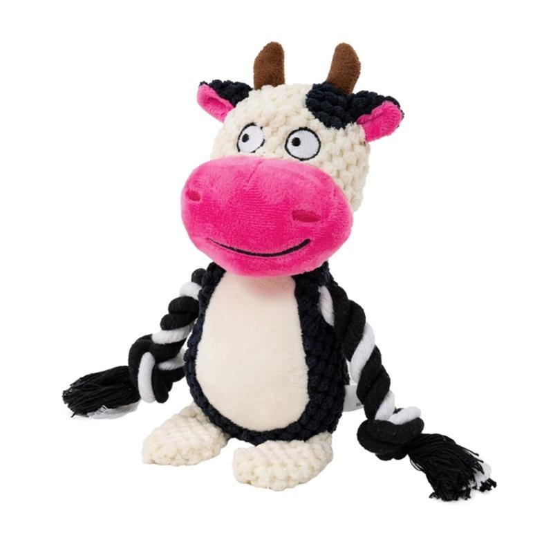 Squeaky Plush Cotton Rope Dog Toy For Interactively Play Teeth Cleaning And Anxieties Relief In Small Media Dog