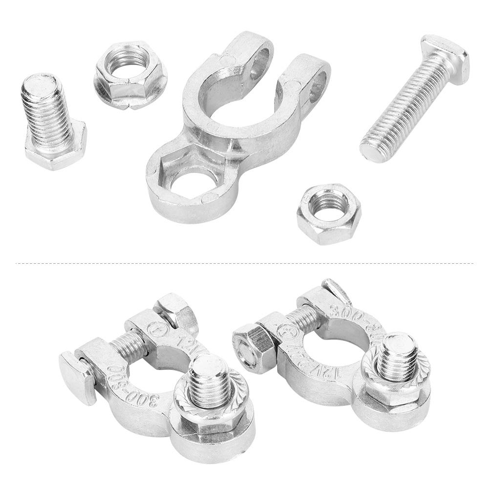 Pair of 1224V Universal Car Battery Terminals Stud Type 10mm0.4in Cable Positive Negative