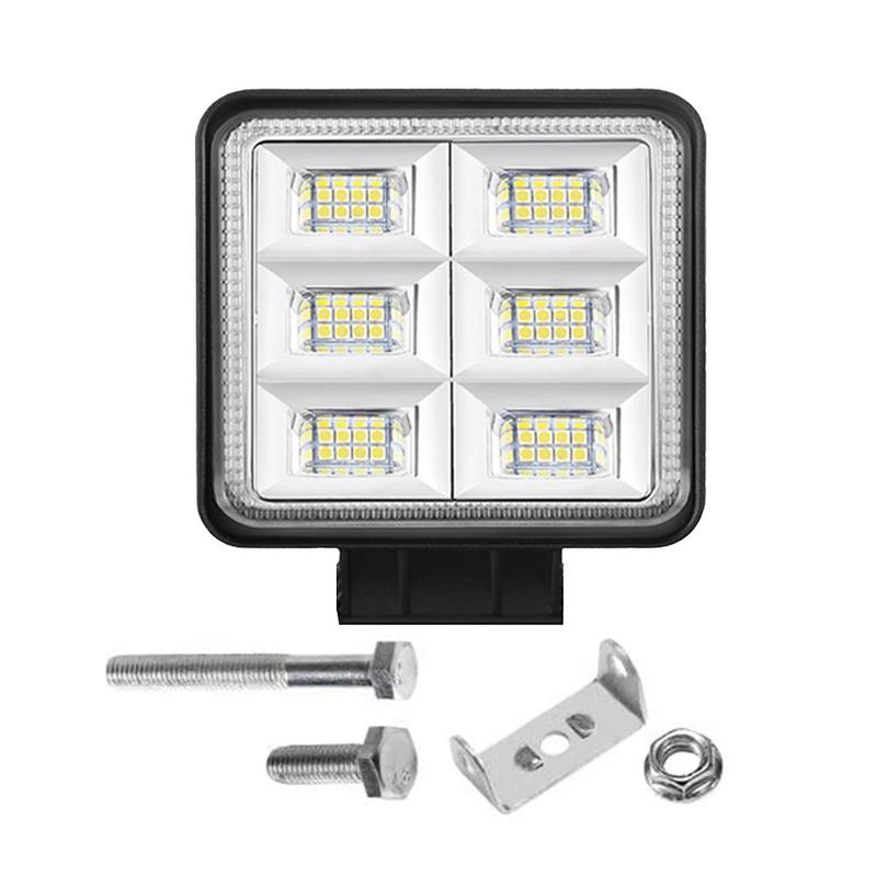 4-Inch Square White LED Work Light Pods Flood Spot Lamp 6000K Universal for Car Off Road Truck SUV Van 12-24V 48W