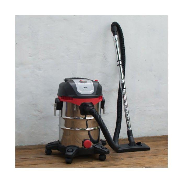 Aspirateur Eau Et Poussière - LIVOO - DOH124 - Cuve Inox 23L - Flexible 1,8m - 5 Roulettes Multidirectionnelles