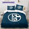 Biancheria da letto con motivo FC Schalke 04, Set piumone Copripiumino Federa Regalo di Compleanno per la Casa(1 * copripiumino + 2 * federa, senza nucleo)
