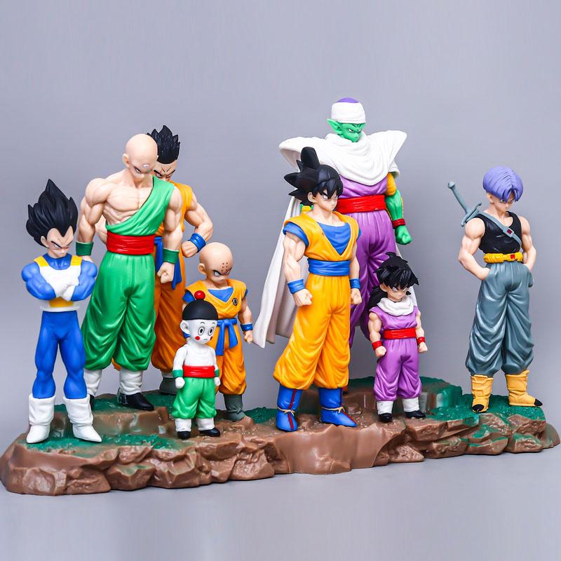 Anime Dragon Ball Kids Krillin Son Gohan Trunks Action Figures PVC Model Collection Desktop Decoration Toys Kids Birthday Gifts