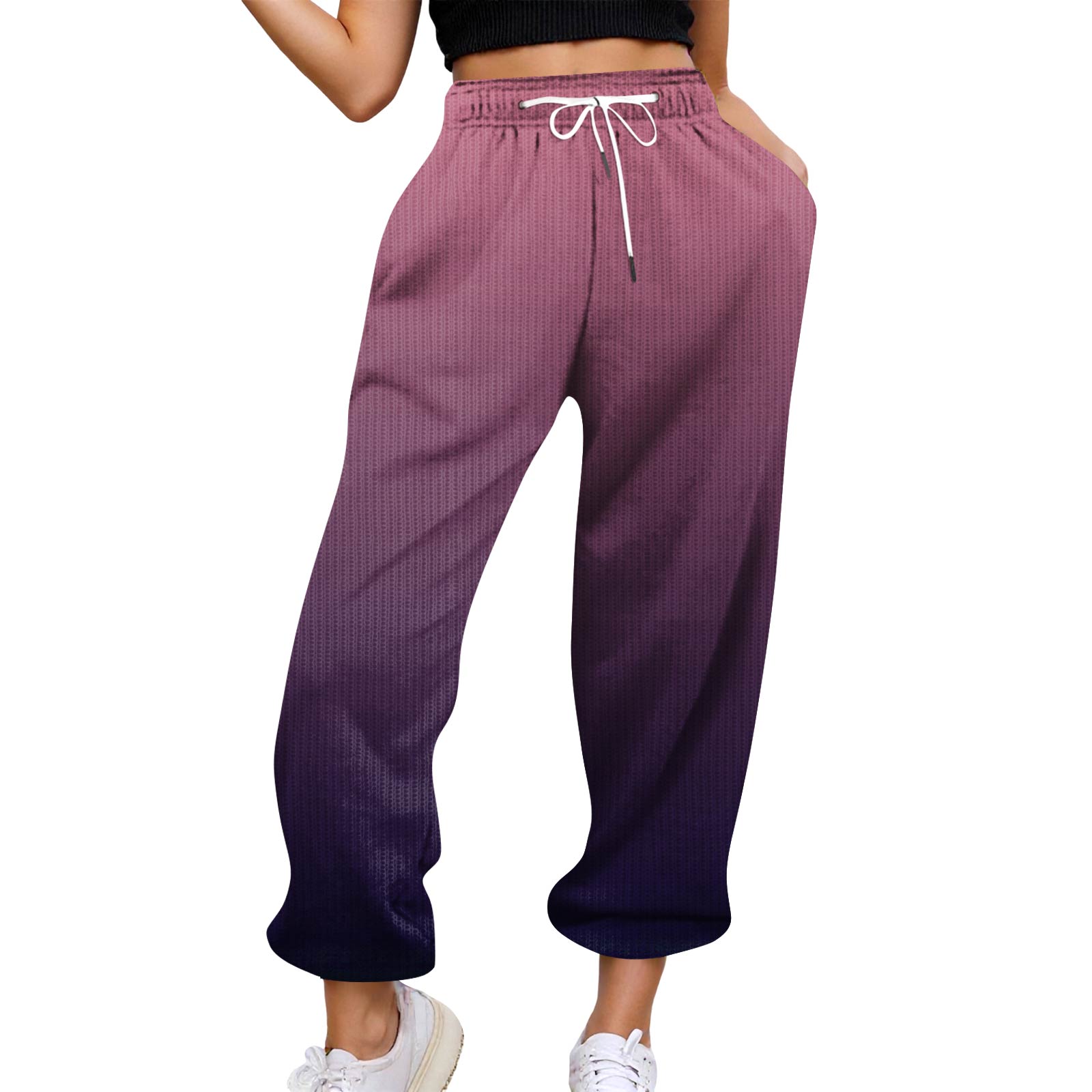 

Женские повседневные брюки с высокой талией, поясом, спортивными брюками и карманами S