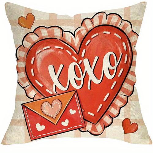 

Home Decor Valentine s Heart Love Kiss XOXO Pillows Pattern Cushion Cover Suitable for Sofa Bedroom Car Pillow Cover 40x40cm 16x16in
