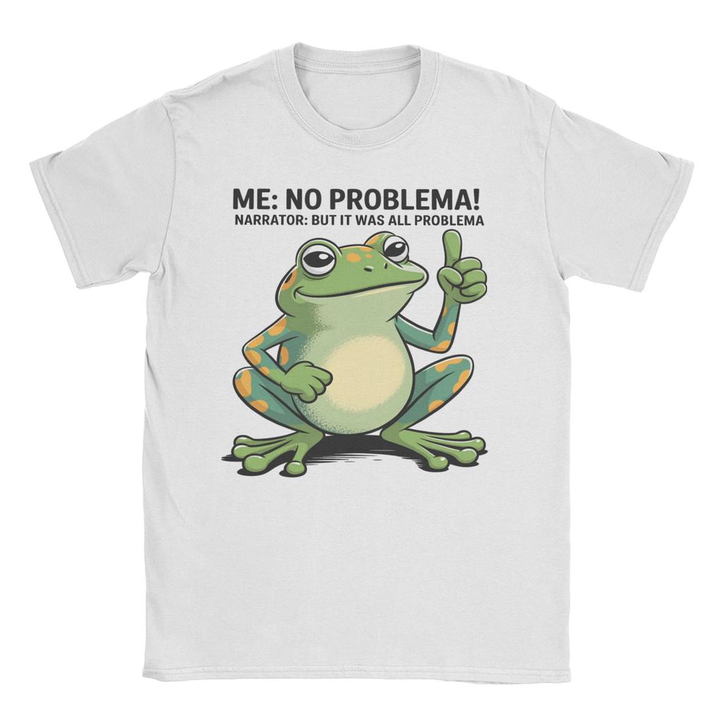 Moi Pas de Problème Narrateur Mais C'était Tout Problème Meme T-shirt pour Hommes Femmes Grenouille Coton T-shirts Col Rond T-shirt 4XL 5XL Hauts
