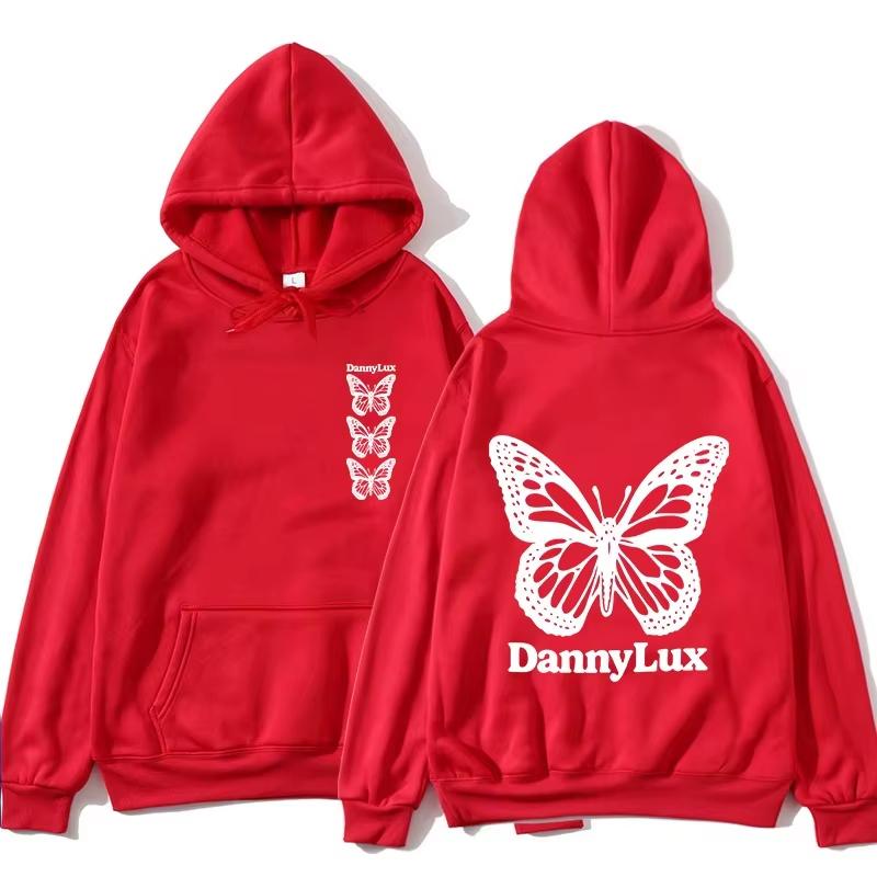 Autumn/Winter Korean Dannylux - Men's and Women's Long Sleeve Butterfly Pattern Hoodie Fashion Hip Hop Clothing New Sportswear