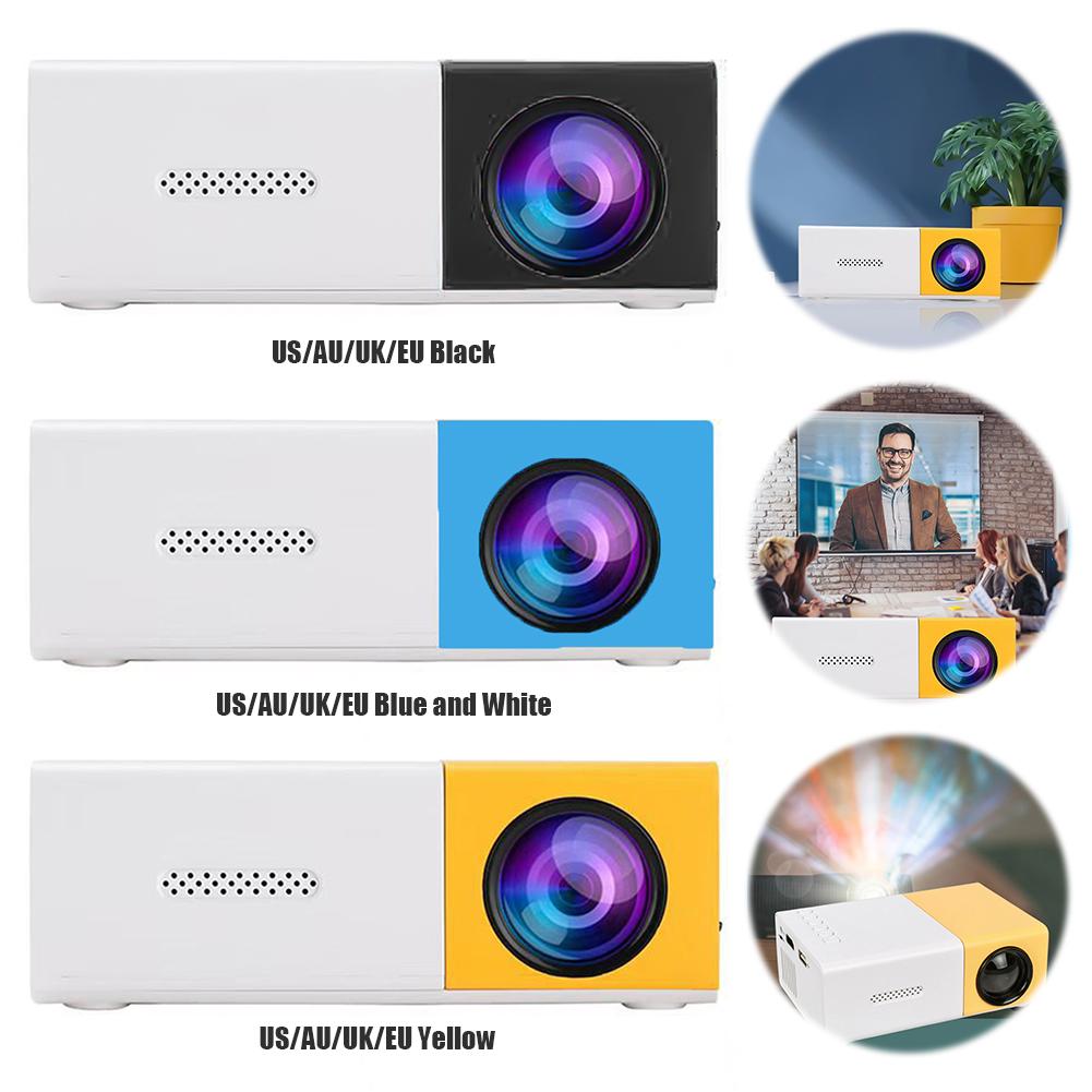 HD 1080P Mini LED Projector 400 Lumen Home Media Player HDMI-compatible USB/AV/TF Slots LED Micro Projector W/ Remote Controller