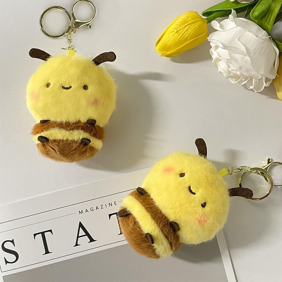 Cute Little Bee Doll Doll Plush Toy Keychain Pendant Children's Schoolbag Accessories Holiday Gift
