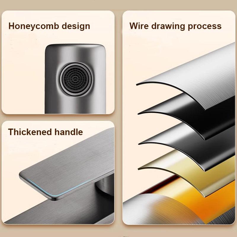 Black Thickened Stainless Steel Bathroom Faucets Hot and Cold Mixer Faucets Vanity Bathroom Kitchen Sink Faucets