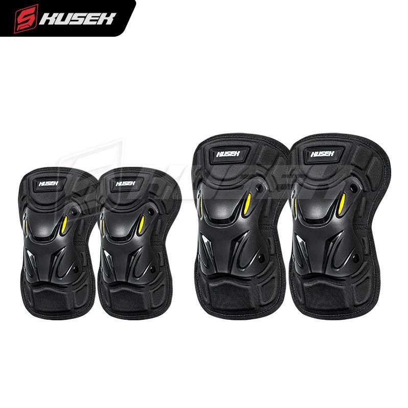 Motorcycle Knee Elbow Guards Set Cycling Protective Gear Safety Equipment Riders All Seasons ABS Impact Protection Reinforced Knee Shin Guard