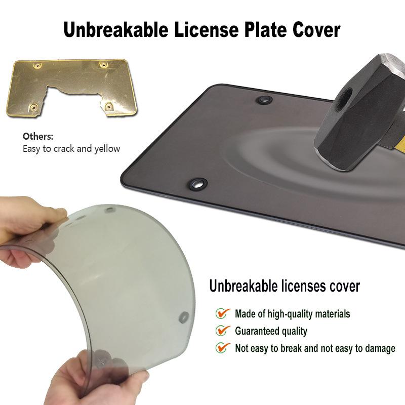 YC19 Transparent Plastic License Plate Frame, Customizable, Universal 4-hole License Plate Frame