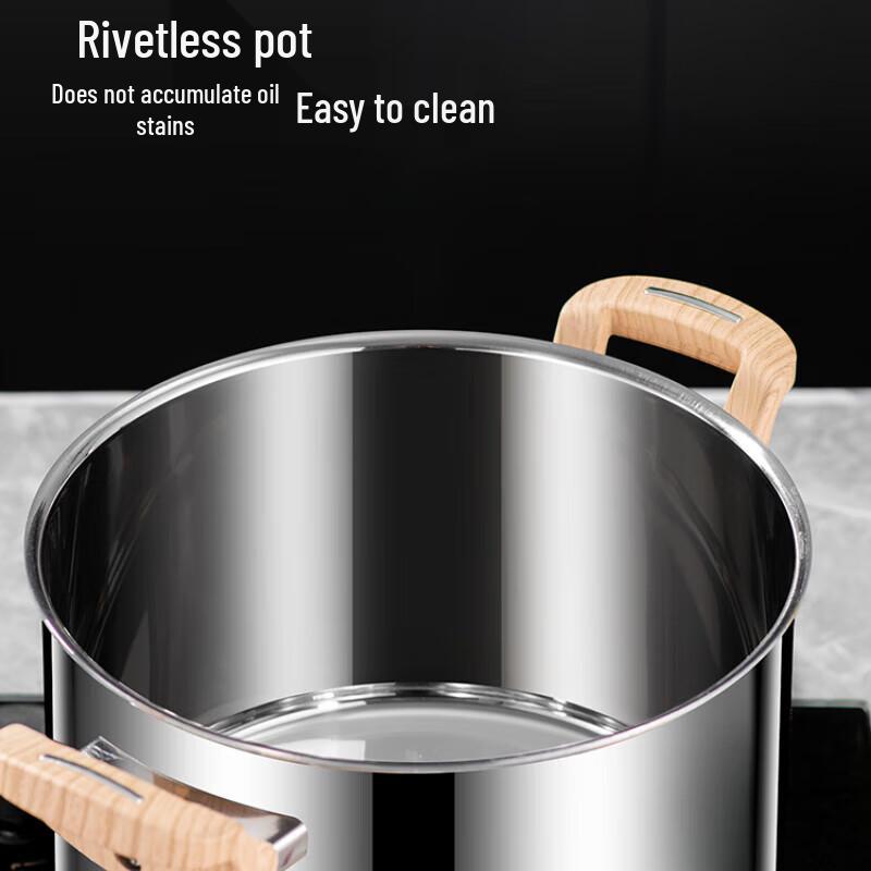 Yingbai 20CM Stainless Steel Rivet-Free Non-Stick Soup Pot