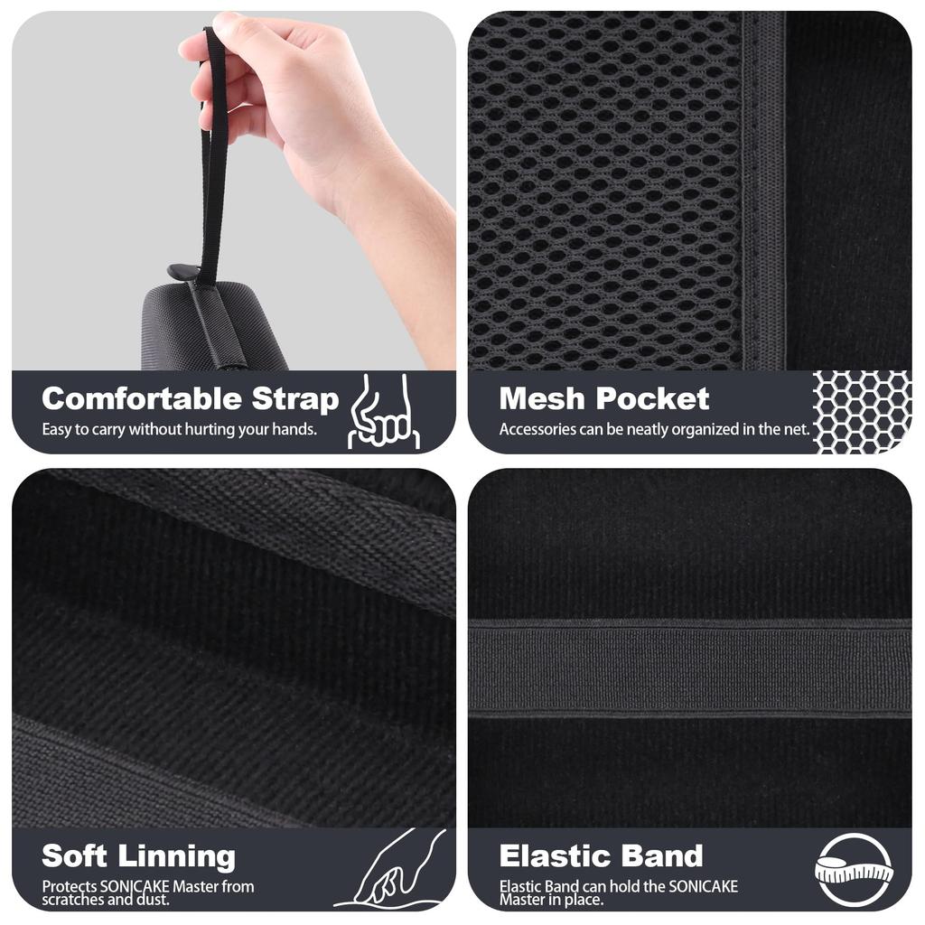 (Case Only) SONICAKE Pocket Master QME-10BK Multi-Effects Pedal Storage Case, Black - Khanka