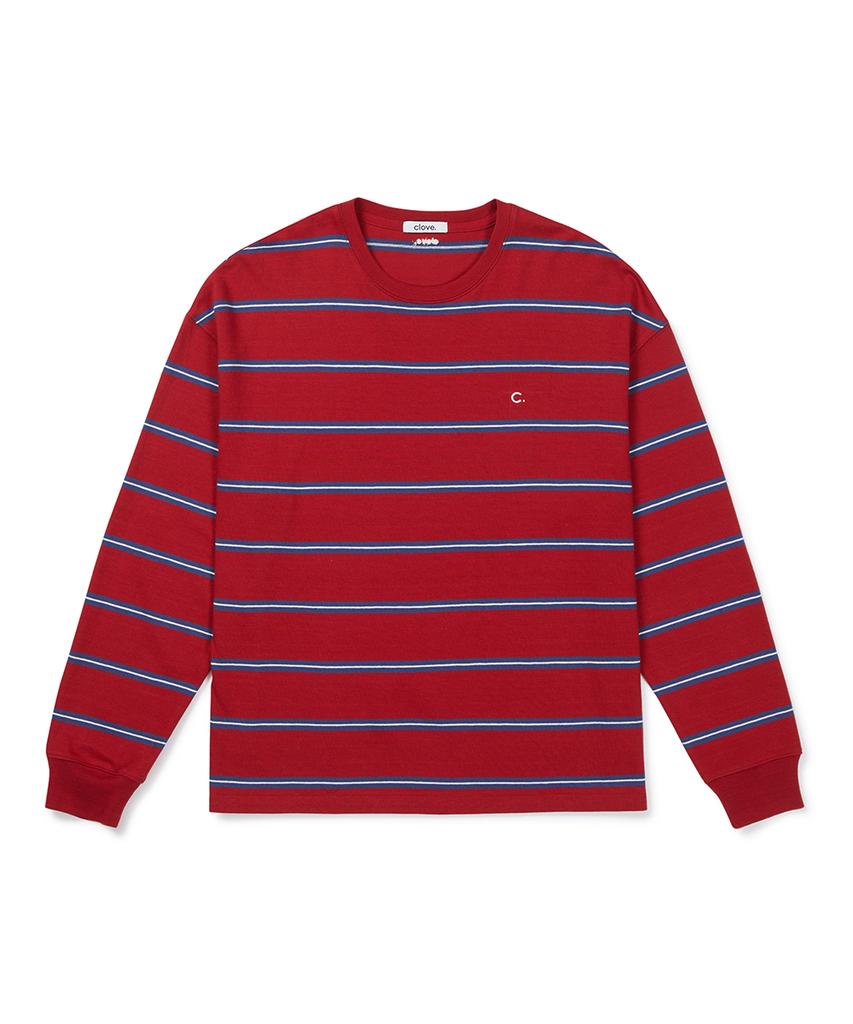 CLOVE [26Fw CLOVE] Stripe Long Sleeve T-Shirt (Red)